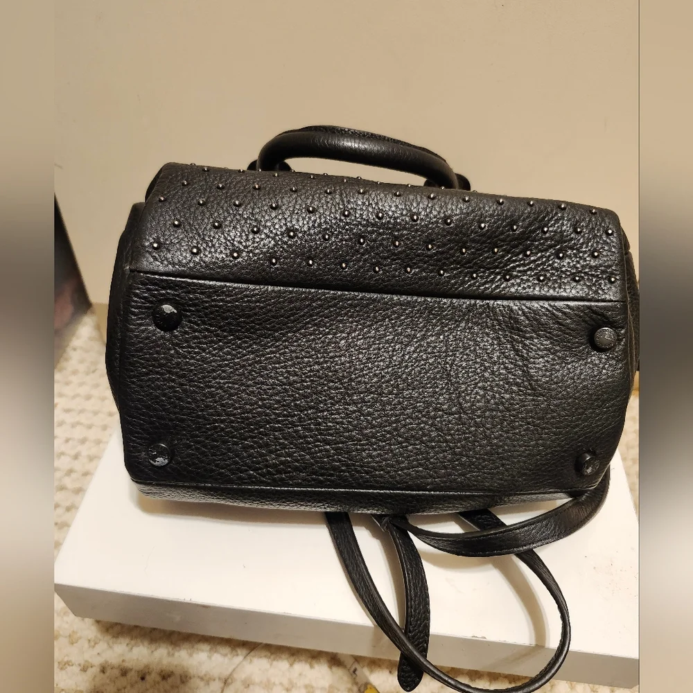 Aimee Kestenberg Black Studded Leather Crossbody Satchel - Picture 9 of 9